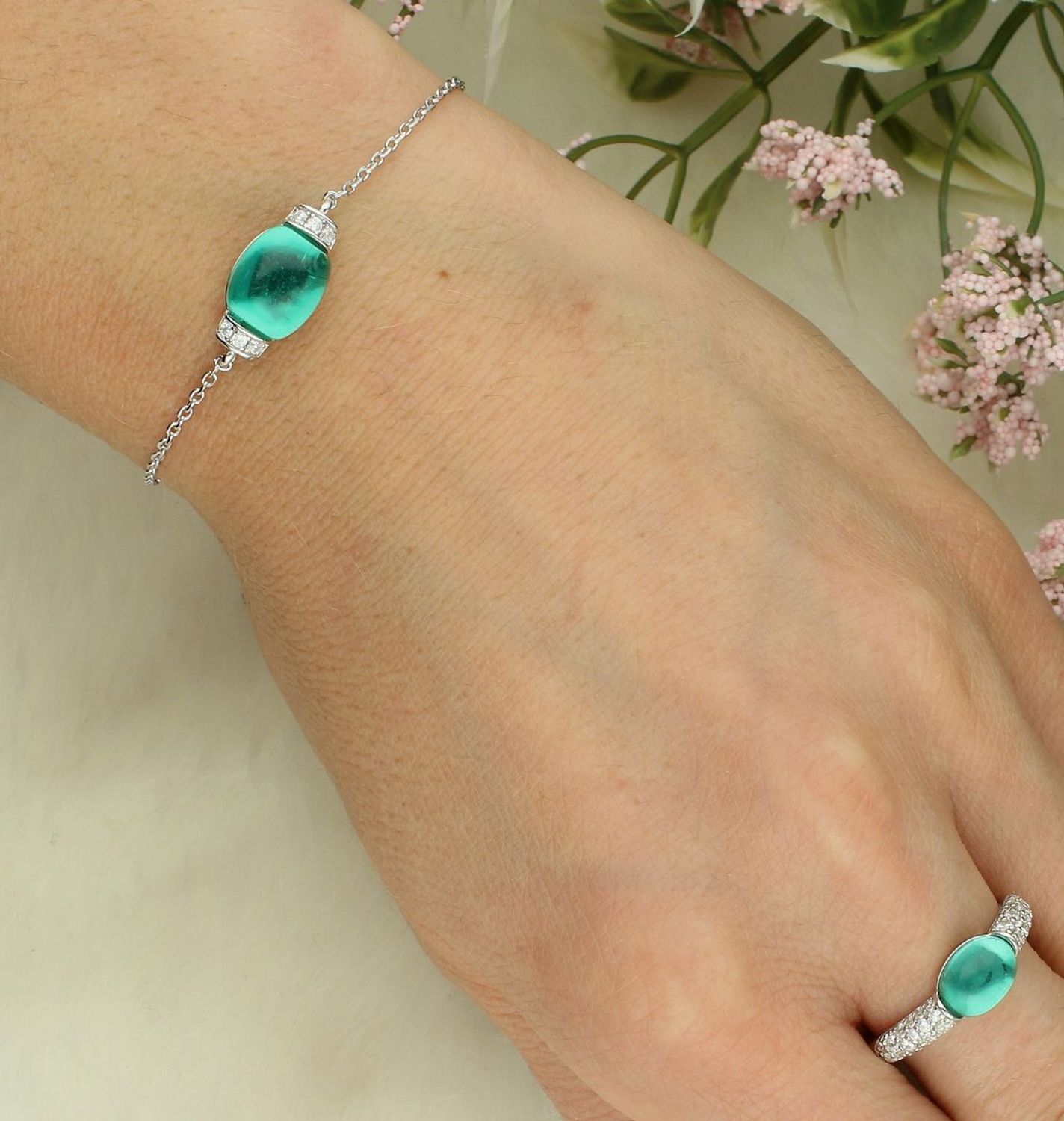 Bransoletka damska srebrna 925 z kamieniem w kolorze turmalinu Nomination Myradiance 241502 041.png